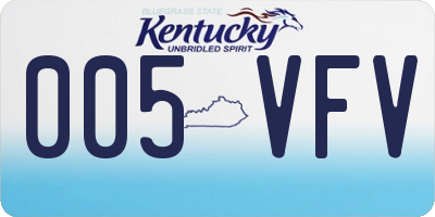 KY license plate 005VFV