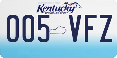 KY license plate 005VFZ