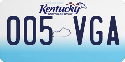 KY license plate 005VGA