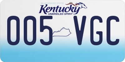 KY license plate 005VGC