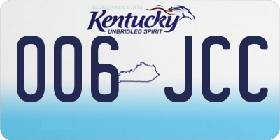 KY license plate 006JCC