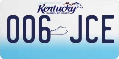 KY license plate 006JCE