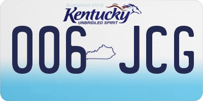 KY license plate 006JCG