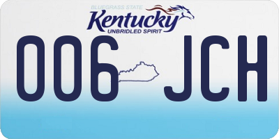 KY license plate 006JCH