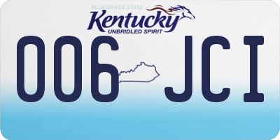 KY license plate 006JCI