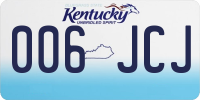 KY license plate 006JCJ