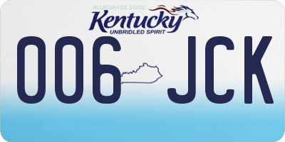 KY license plate 006JCK