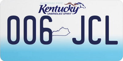 KY license plate 006JCL