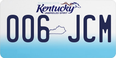 KY license plate 006JCM