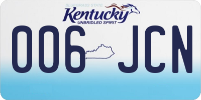 KY license plate 006JCN