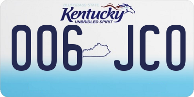 KY license plate 006JCO