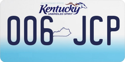 KY license plate 006JCP