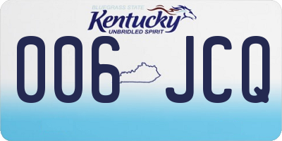 KY license plate 006JCQ