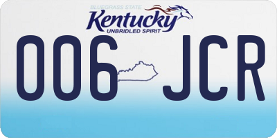 KY license plate 006JCR