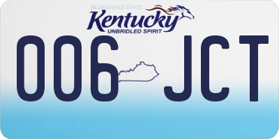 KY license plate 006JCT