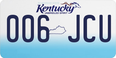 KY license plate 006JCU