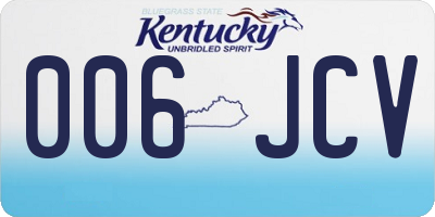 KY license plate 006JCV