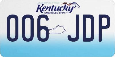 KY license plate 006JDP