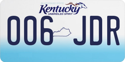 KY license plate 006JDR