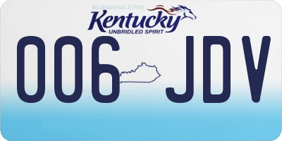 KY license plate 006JDV