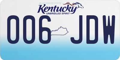 KY license plate 006JDW
