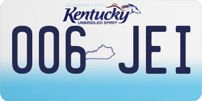 KY license plate 006JEI