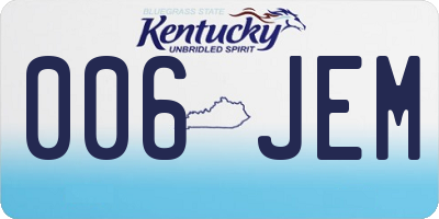 KY license plate 006JEM