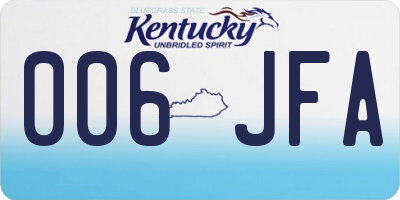 KY license plate 006JFA