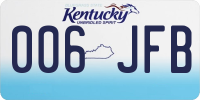 KY license plate 006JFB