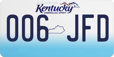 KY license plate 006JFD