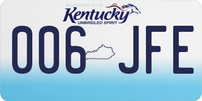 KY license plate 006JFE