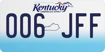 KY license plate 006JFF