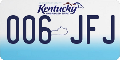 KY license plate 006JFJ