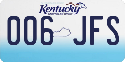 KY license plate 006JFS