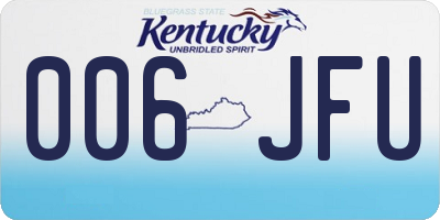 KY license plate 006JFU