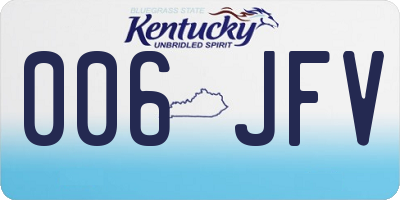 KY license plate 006JFV