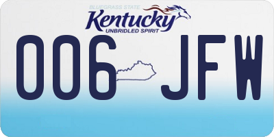 KY license plate 006JFW