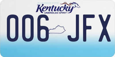 KY license plate 006JFX