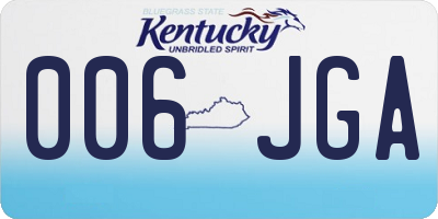 KY license plate 006JGA
