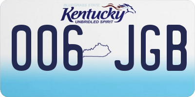 KY license plate 006JGB