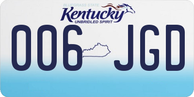KY license plate 006JGD