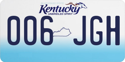KY license plate 006JGH