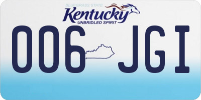 KY license plate 006JGI