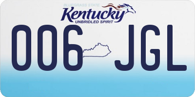KY license plate 006JGL