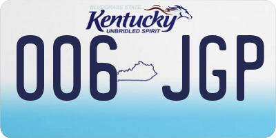 KY license plate 006JGP