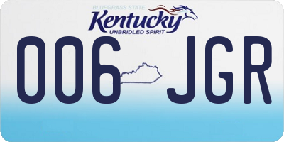 KY license plate 006JGR
