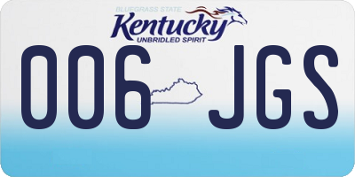 KY license plate 006JGS