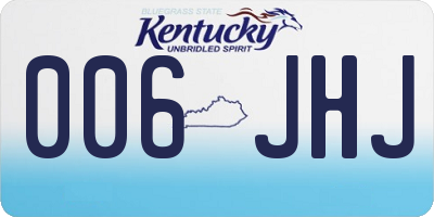KY license plate 006JHJ