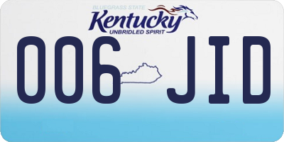 KY license plate 006JID