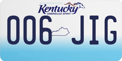 KY license plate 006JIG